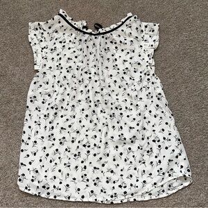 Monteau Black and White Floral Kids Blouse